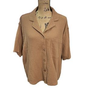 Stars above coffee cotton pj top